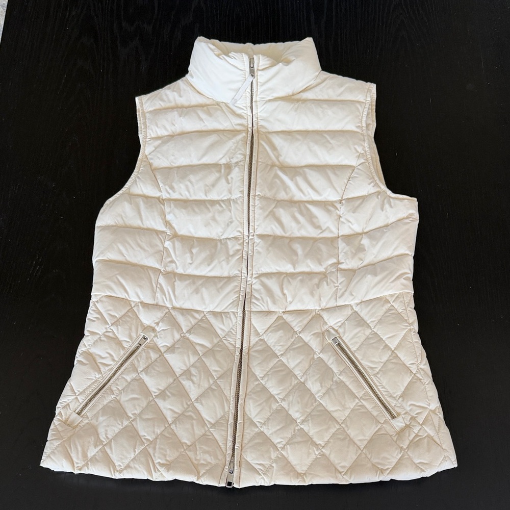 Talbots Cream Quilted Puffer Vest